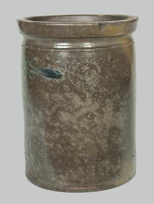 1 1/2 Gal. Stoneware Jar with Rare J. M. HICKERSON / STRASBURG / VIRGINIA 