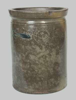 1 1/2 Gal. Stoneware Jar with Rare J. M. HICKERSON / STRASBURG / VIRGINIA "Star Mark"