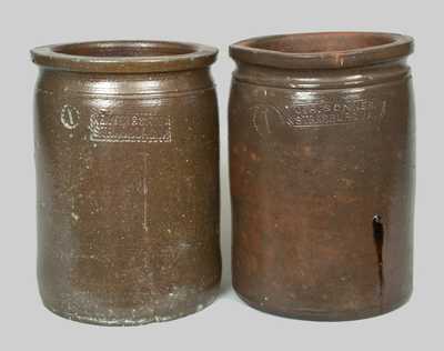 Lot of Two: KEISTER & SONNER / STRASBURG, VA and J. H. SONNER / STRASBURG, VA Stoneware Jars