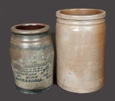 Lot of Two: Alexandria Stoneware Jars, B. C. MILBURN and E. J. MILLER