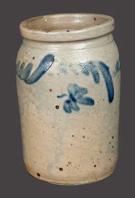 1/2 Gal. Stoneware Crock with Floral Decoration, Baltimore, circa 1875
