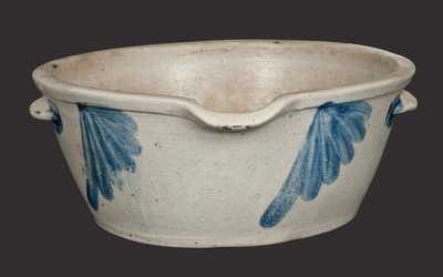 Stoneware Milkpan with Fan-Shaped Decoration, Baltimore, circa 1870