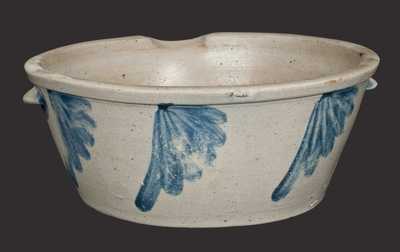 Stoneware Milkpan with Fan-Shaped Decoration, Baltimore, circa 1870