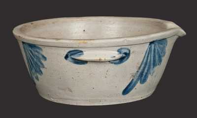 Stoneware Milkpan with Fan-Shaped Decoration, Baltimore, circa 1870