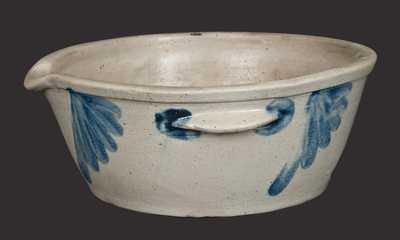 Stoneware Milkpan with Fan-Shaped Decoration, Baltimore, circa 1870