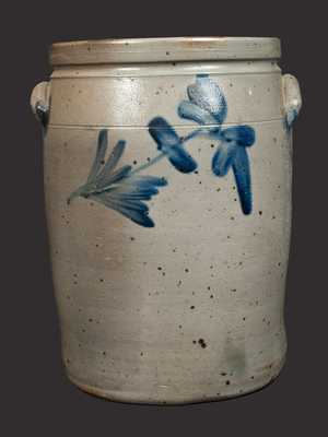 4 Gal. Stoneware Crock with Floral Decoration att. R. J. Grier, Chester Co., PA, circa 1880