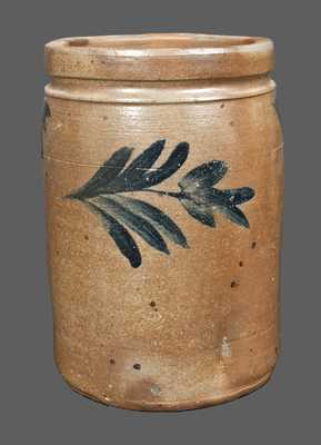 1 Gal. Stoneware Crock with Unusual Floral Decoration, att. Chester Co., PA