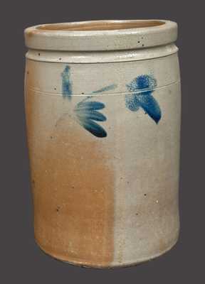 1 1/2 Gal. Stoneware Crock with Floral Decoration att. Grier, Chester Co., PA
