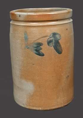 1 1/2 Gal. Stoneware Crock with Floral Decoration att. Grier, Chester Co., PA