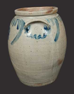 4 Gal. Stoneware Crock with Hanging Floral Decoration, Southeastern PA, circa 1860
