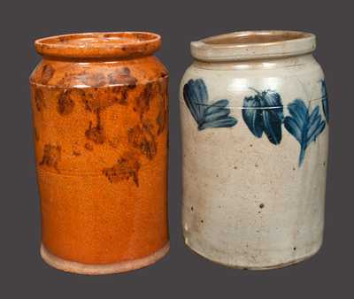 Lot of Two: Pennsylvania Stoneware & Redware Jars