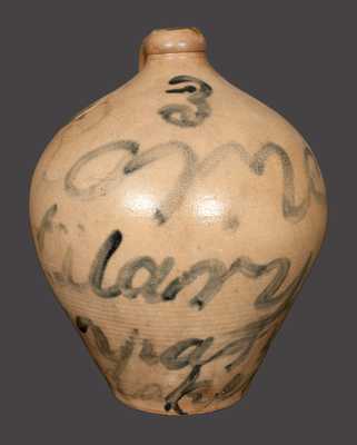 Rare Rome, NY 3 Gal. Stoneware Jug inscribed "Rome / / Company / Maker"