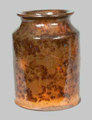 Glazed Redware Jar with Manganese Splotches