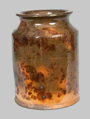 Glazed Redware Jar with Manganese Splotches