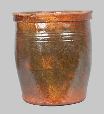 Rare ISAAC GOOD (New Market, VA) Glazed Redware Cream Jar