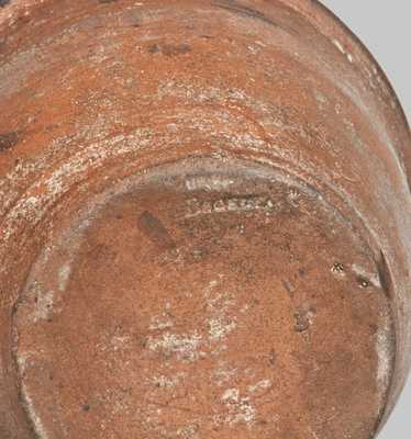 Rare Small Redware Cream Jar Signed BACKER (Anthony Baecher, Winchester, VA)