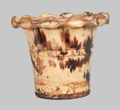 Crimped-Rim Redware Flowerpot att. Anthony Baecher, Winchester, VA or Thurmont, MD