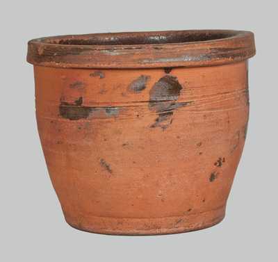 Rare 1/4 Gal. BAECHER / WINCHESTER, VA Redware Cream Jar