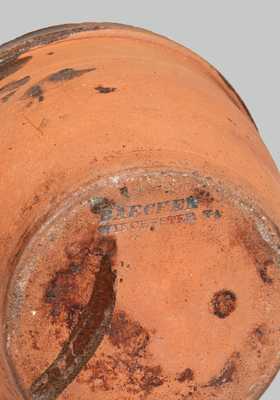 Rare 1/4 Gal. BAECHER / WINCHESTER, VA Redware Cream Jar