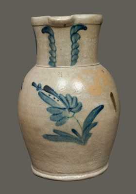 1 1/2 Gal. Stoneware Pitcher with Floral Decoration att. Samuel Irvine, Newville, PA
