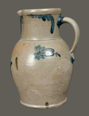 1 1/2 Gal. Stoneware Pitcher with Floral Decoration att. Samuel Irvine, Newville, PA