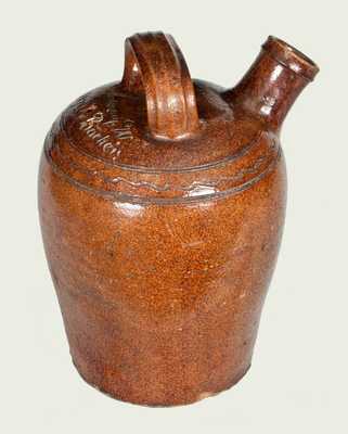 Very Rare Redware Harvest Jug Inscribed 