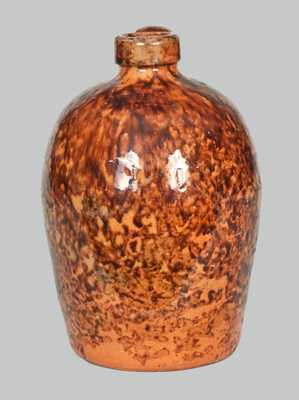 Quart-Sized JOHN BELL / WAYNESBORO Redware Jug with Sponged Manganese Decoration