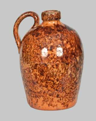 Quart-Sized JOHN BELL / WAYNESBORO Redware Jug with Sponged Manganese Decoration