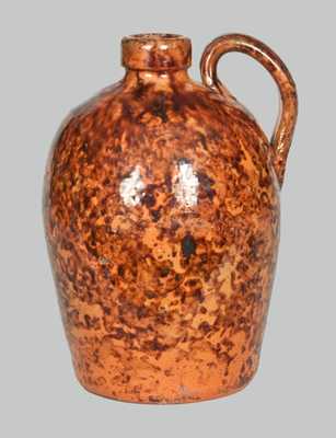 Quart-Sized JOHN BELL / WAYNESBORO Redware Jug with Sponged Manganese Decoration