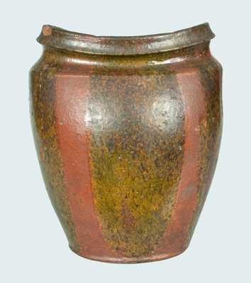 Very Rare Redware Jar with Copper-Oxide Decoration att. Christopher Alexander Haun, Greene Co., TN