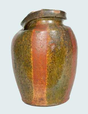 Very Rare Redware Jar with Copper-Oxide Decoration att. Christopher Alexander Haun, Greene Co., TN
