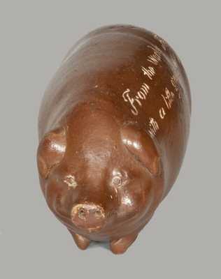 Anna Pottery Stoneware 1893 World s Fair Pig Flask (Descended in Kirkpatrick Family)