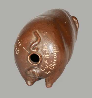 Anna Pottery Stoneware 1893 World s Fair Pig Flask (Descended in Kirkpatrick Family)
