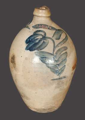 2 Gal. Rare O. F. BAKER & CO. / MILWAUKEE, WIS. Stoneware Jug with Floral Decoration