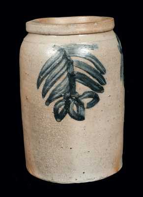 1/2 Gal. Stoneware Crock with Hanging Floral Decoration, Baltimore, circa 1850