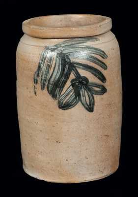 1/2 Gal. Stoneware Crock with Hanging Floral Decoration, Baltimore, circa 1850