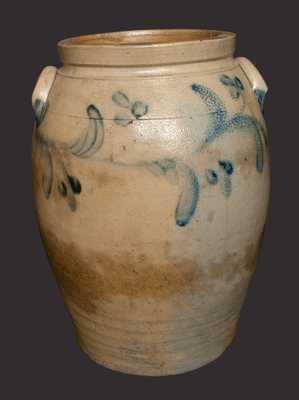 5 Gal. Stoneware Crock with Floral Decoration