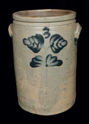 3 Gal. Stoneware Crock with Floral Decoration, Baltimore, circa 1875