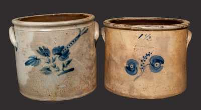 Lot of Two: Two-Gallon NJ Stoneware Jars incl. Scarce JOHN OSBORN / NEW BRUNSWICK