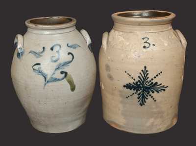 Lot of Two: Three-Gallon New Jersey Stoneware Jars incl. UNION POTTERY