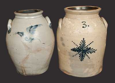 Lot of Two: Three-Gallon New Jersey Stoneware Jars incl. UNION POTTERY