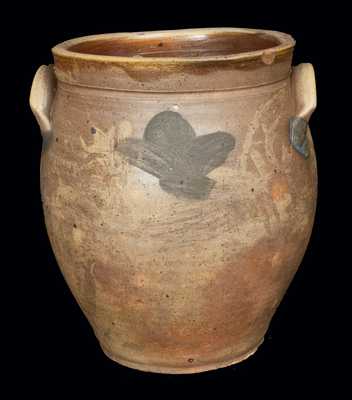 3 Gal. Early Ovoid Stoneware Jar, Northeastern US