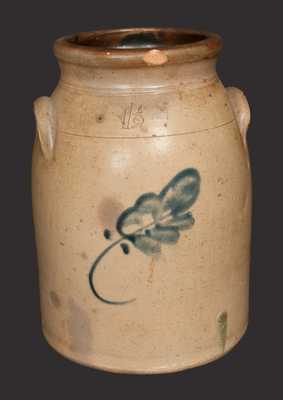 1 1/2 Gal. Stoneware Crock with Leaf Decoration, Northeastern US