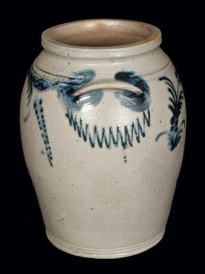 Rare Stoneware Jar with Slip-Trailed Decoration, Baltimore, circa 1820