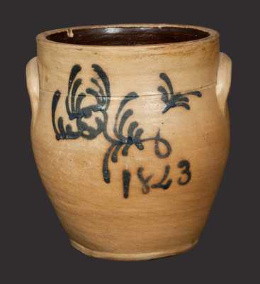 Stoneware Jar Dated 1843 att. Smith & Day, Norwalk, CT