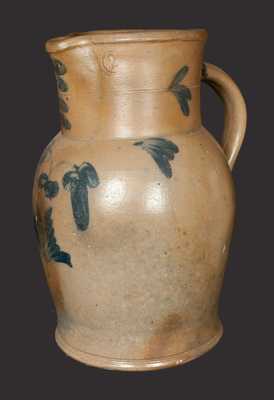 2 Gal. Stoneware Pitcher with Floral Decoration att. R. J. Grier, Chester Co., PA