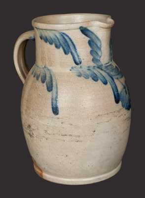 1 Gal. Stoneware Pitcher with Hanging Floral Decoration, Baltimore, circa 1860