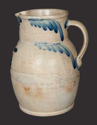 1 Gal. Stoneware Pitcher with Hanging Floral Decoration, Baltimore, circa 1860