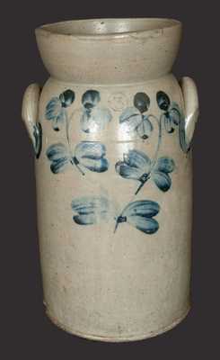 3 Gal. Stoneware Churn with Clover Decoration, Baltimore, circa 1865