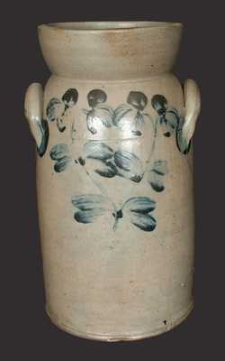 3 Gal. Stoneware Churn with Clover Decoration, Baltimore, circa 1865